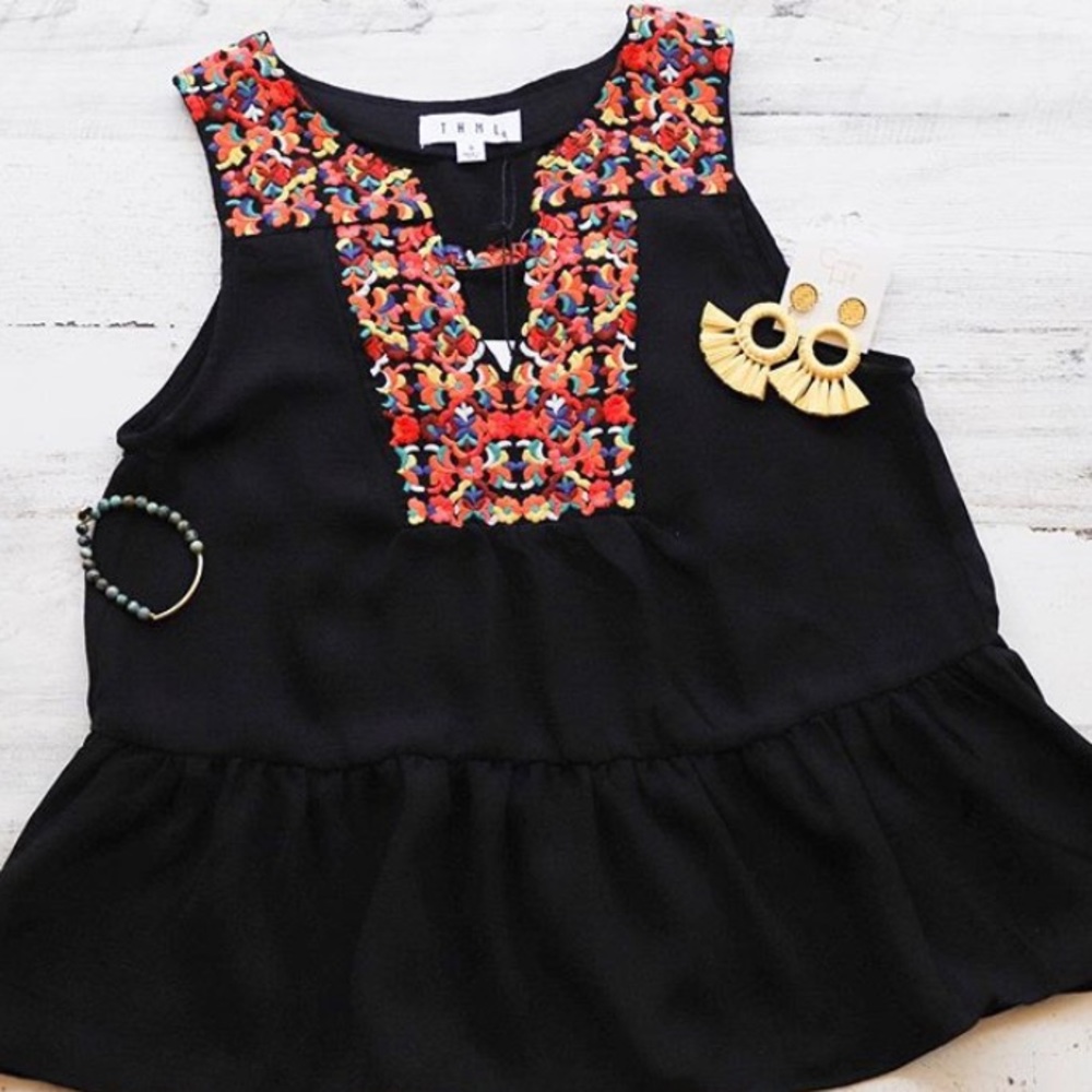Embroidered tank
